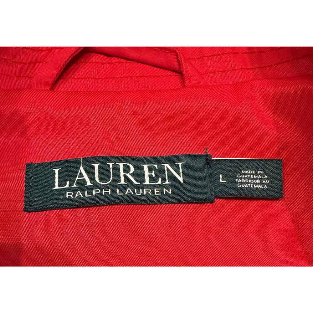Ralph Lauren Black Label Women's Red Belted Double Breasted Trench Coat Luxury - Picture 12 of 13